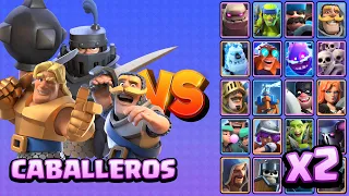 CABALLEROS vs TODAS LAS CARTAS TERRESTRES x2 | Clash Royale