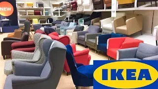 IKEA FURNITURE ARMCHAIRS CHAIRS OTTOMANS SHOP WITH ME SHOPPING STORE WALK THROUGH 4K