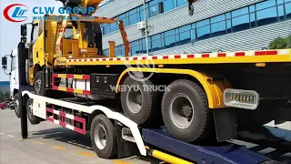FAW J6L 6X4 320HP 16 Tons Big Deck Flat Bed Towing Wrecker Truck for Breakdown Damaged Truck Rescue