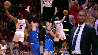 Derrick Jones Jr. shocks the Heat crowd & Chris Bosh with EPIC tomahawk dunk on Nikola Vucevic