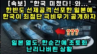 [속보] "한국 미쳤다! 와..." 한반도 선제공격 선포한 일본에 한국이 최첨단 극비 무기 공개하자 일본열도 난리났다!