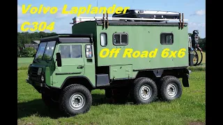 Off Road zelfbouw camper Volvo Laplander C304 6x6 truck camper op basis van Zweedse leger ambulance.