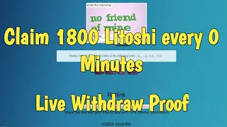 New Litecoin Faucet Claim 1800 litoshi every 0 minutes