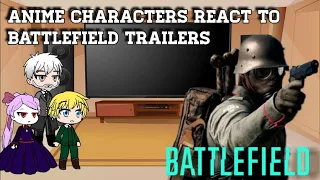 Anime characters react to Battlefield Trailers | Gacha reacts