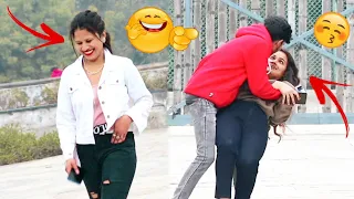 Accidentally hugging prank on cute girls | EPIC REACTION| PAPPU PRANKSTER