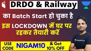 Railway & DRDO MTS 2020 | Maths Batch Started | Use Code 'NIGAM10' & Get 10% OFF