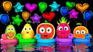 Raw Raw Boat Song + MORE Baby Sensory Animation, Music and Dance! Funky Fruits for Kids
