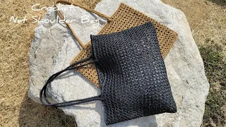 (ENG sub)봄,여름 최애가방이 될, 가볍고 실용적인 코바늘 네트 숄더백입니다~^^ Net shoulder bag crochet.