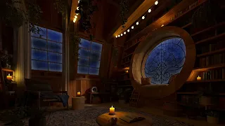 Cozy Hobbit Reading Nook / Heavy Rain on Window and Thunderstorm Sounds / Deep Sleep and Relaxation