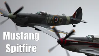 P-51D Mustang And Spitfire Mk XVI Flying Together  - SweAF 2022