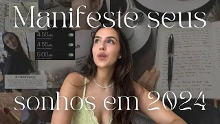 Como manifestar sua vida dos sonhos em 2024 | vision board, carta mágica, lei da atração & glow up