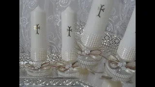 DIY CHRISTENING CANDLE IDEA/свечи для крещения/կնունքի մոմի ձեվավորում/