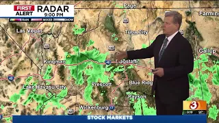 Scattered thunderstorms in parts of AZ; warm-up ahead