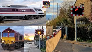 A late-afternoon at the longest level crossing in the UK - Helpston Level Crossing, Cambridgeshire