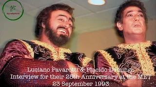 Luciano Pavarotti & Placido Domingo Joint Interview (Live, September 1993)