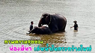 ภาพความสุขของ น้องมีนา ลงเล่นน้ำกับแม่แสนดี ในสระที่กว้างใหญ่ ยัยหนูคงสนุกมากแน่ๆ