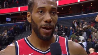 Kawhi Leonard Postgame: Raptors vs Wizards & Double OT, 41 Pts 1/13/19