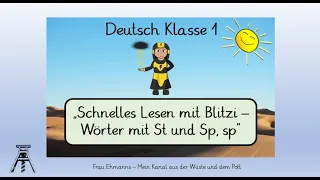 Deutsch Klasse 1: Lesen mit Blitzi -  Wörter mit St und Sp, sp (Leseband, Leseförderung)