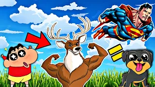 SHINCHAN and CHOP Become A SUPERHERO DEER 😂| Ye DEER SUPERMAN HAI ! |Funniest Game Ever