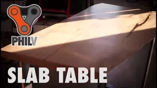 Live Edge Slab Table with Steel Base