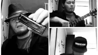 Sweet home Chicago harmonica + electric & acoustic guitar cover