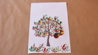Нетрадиційна техніка малювання "Осінній пейзаж" (ватними паличками)