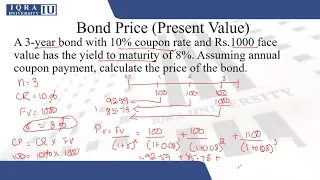 Unit 7.3-1 || Bond Valuation || How to calculate bond price?