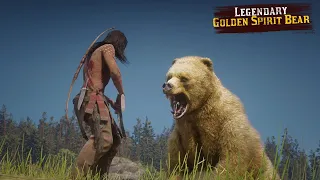 Native American Fights Legendary Golden Spirit Bear in Red Dead Redemption 2