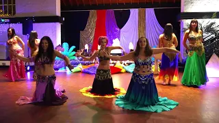 Harem Belly Dance Show. Eastern Roses Professional Belly Dance Troupe at Shimmy-Licious.