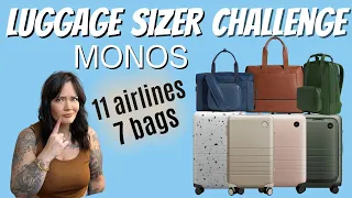 Monos Airline Sizer Challenge: all Carry ons and personal items