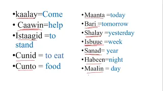 50 basic somali words [ Somalia language learning