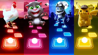 Chicken Song vs Talking Tom vs Crazy Frog vs Pikachu - Tiles Hop Edm Rush.