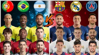 Argentina Brazil Portugal 🆚 MSN BBC MNM ( Messi Ronaldo Neymar Mbappe Suarez Bale Benzema ) 🔥💪