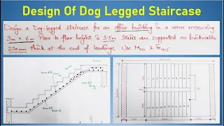 Design Of Dog Legged Staircase | Dog Legged Staircase | Hindi | IS 456:2000 | Limit State Method |