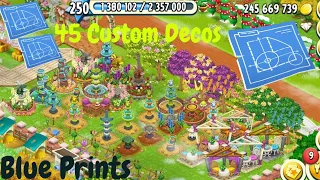 Hay Day 45 Customized Decorations Upgrading | Spending 75 Blue Prints, Vouchers, Coins  For Upgrade