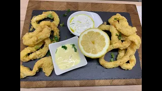 Greek Style Crispy Calamari + 2 sauces