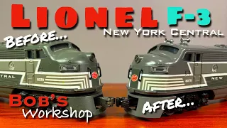 Lionel F3 New York Central Lightning Stripe from 1983 & TRAINZ.com Restoration Refurbishment MTH