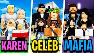 KAREN FAMILY vs CELEBRITY FAMILY vs MAFIA FAMILY in Roblox BROOKHAVEN RP!!