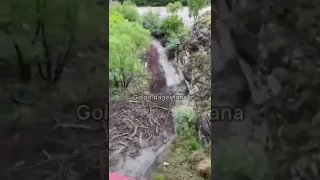 Мощный селевой поток в горах Дагестана!