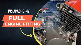 How to fitting motorcycle TVS Apache 200 cc 4V full Engine , watch this guide! #tvsmotors#bikes