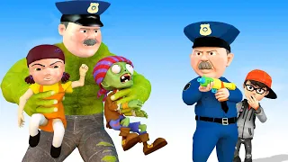 Scary Teacher 3D - Giant Police Wanted Doll Squid Game vs Zombie  Animation Funny Story Happy ending