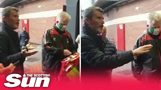 Roy Keane in row with Manchester Utd fan who called him ‘an absolute p****’ outside Old Trafford