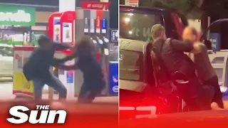 Petrol station forecourt BRAWL as tempers flair in fuel shortage crisis