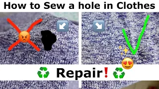 Sewing Holes in Clothes | Sewing Hacks | Easy Sweater Repair