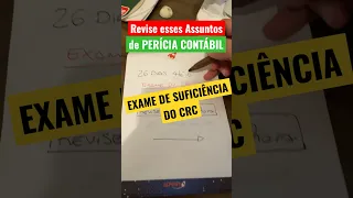 🔴 Perícia Contábil REVISE ISSO - PROVA DO CRC #examedesuficiencia #contabilidade