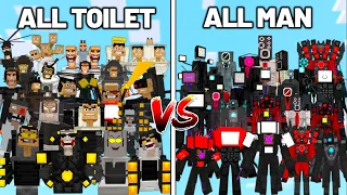 Every SKIBIDI TOILET vs Every SKIBIDI MAN Battle in MINECRAFT PE