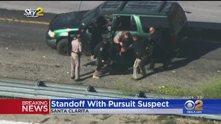 Pursuit suspect taken into custody after standoff on 5 Freeway in Santa Clarita