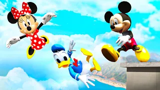 GTA 5 Mickey, Minnie and Donald Duck Epic Jumps - Mickey Mouse Ragdolls & Fails