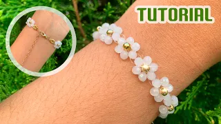 PULSERAS DE FLORES CON CRISTALES/RÓNDELAS 🌼 como hacer PASO A PASO 🌼