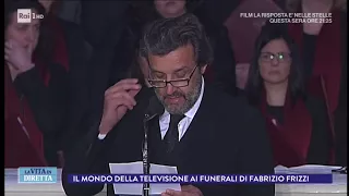 Funerali Frizzi, Falvio Insinna legge la poesia "Amicizia" di Borges - La Vita in Diretta 28/03/2018